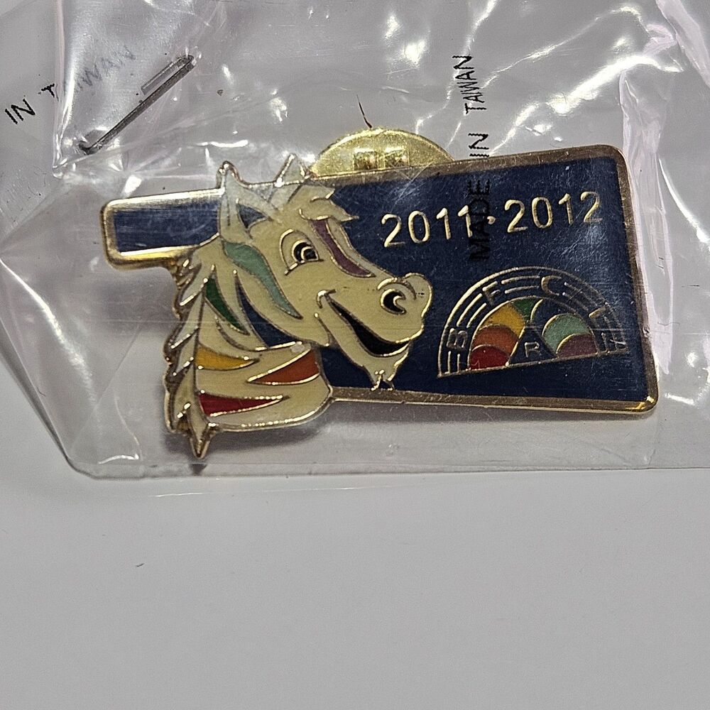 Rainbow Girls BFCL 2011-2012 Pin Gold Tone Blue Enamel Zebra